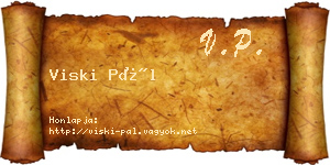 Viski Pál névjegykártya